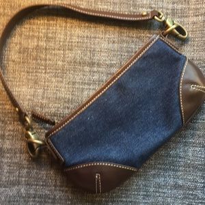 VIA SPIGA DENIM & LEATHER SHOULDER BAG PREOWNED!!!